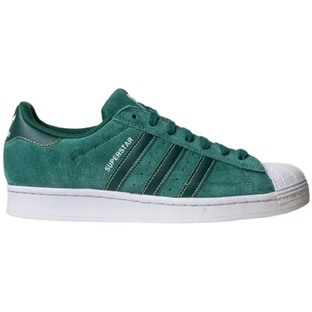ADIDAS MEN'S SUPERSTAR ADV SKATE SHOES - CORE GREEN/FOOTWEAR WHITE, SIZE: 14.0